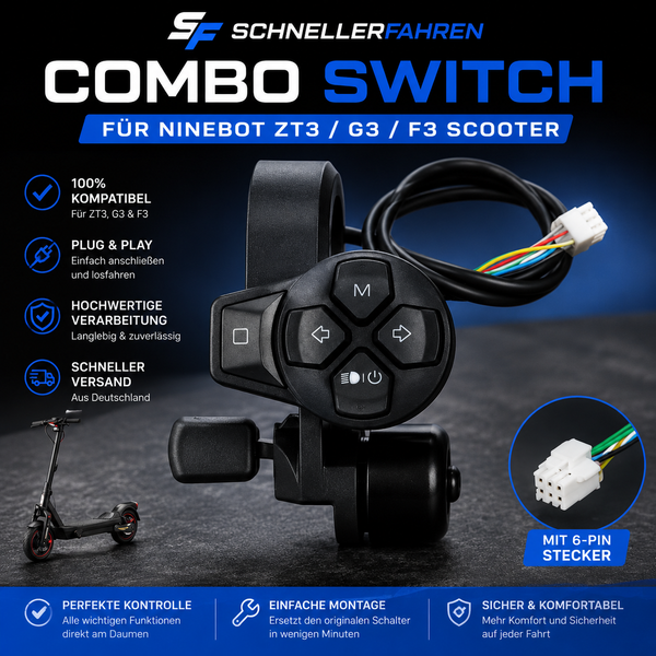 Ninebot ZT3 / MAX G3 / F3 Kombischalter – Blinker, Licht & Klingel